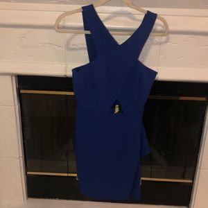 BCBGMaxazria cut out asymmetrical mini dress